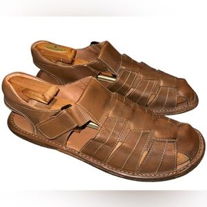 Bacco Bucci Fisherman Leather Dad Sandals Men’s Size 13 Brown Comfort Casual